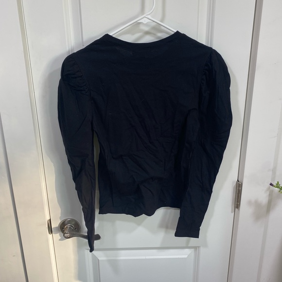 Bloomingdale’s Black Top with Puffed Shoulders. New with tags! - Picture 2 of 5